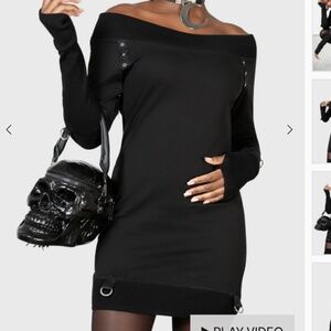 Killstar Carpe Noctem Wicked Riffs Sweater Dress L